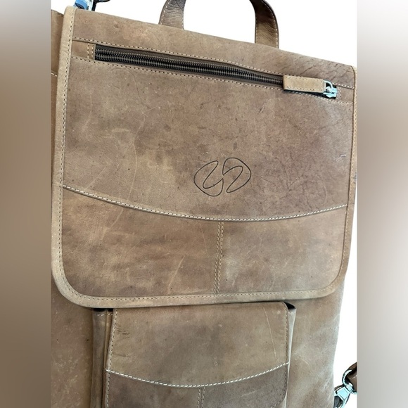 Michael Santoro Design MacCase Leather Vertical Messenger Laptop Computer Bag - Picture 3 of 7